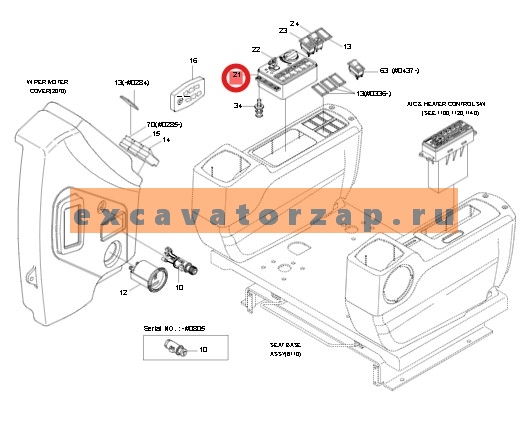 Панель приборов 21N4-20504 экскаватора HYUNDAI R140W, R1400W, R170W, R1700W, R200W, R2000W