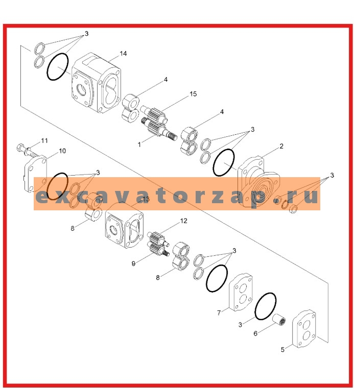 Насос трансмиссии 31E4-0015 экскаватора HYUNDAI R200W7, R210W9S