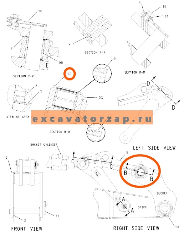 Запчасти для CAT 428/432/434/444