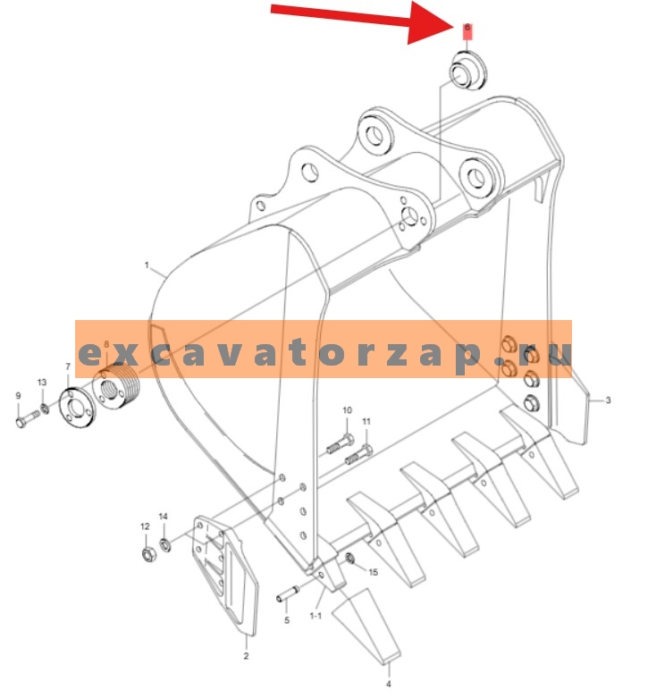 Втулка 61N6-30600 (аналог, Корея) ковша экскаватора HYUNDAI HW210, HX220L, HX220NL, HX235L, R200W7, R200W7A, R210LC7, R210LC7A, R210LC7H, R210LC9, R210LC9BC, R210LC9BH, R210NLC7, R210NLC7A, R210NLC9, R210W-9, R210W9A, R210W9S, R215LC7, R220LC9A, R220NLC9A