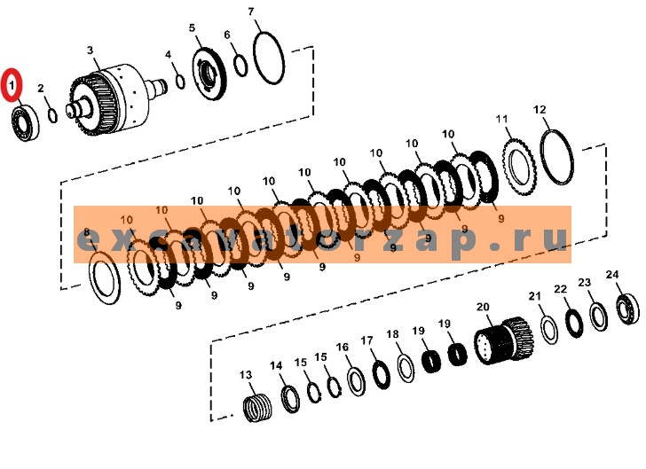 Подшипник AT435600 (аналог, FERSA) муфты КПП экскаватора погрузчика John Deere 315SK, 325J, 325K