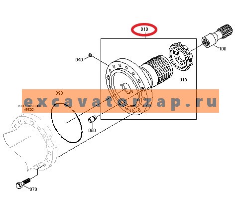 Ступица 4472.239.159, 4472239159, 4472-239-159 заднего моста экскаватора Doosan