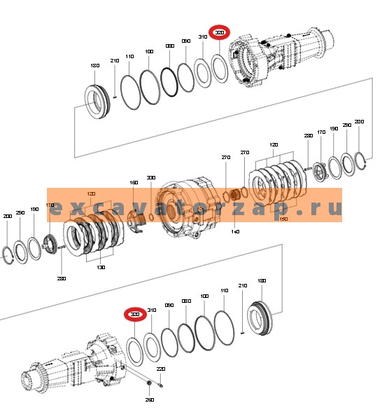 Тарельчатая пружина ZGAQ-03461 заднего моста экскаватора погрузчика HYUNDAI H940S
